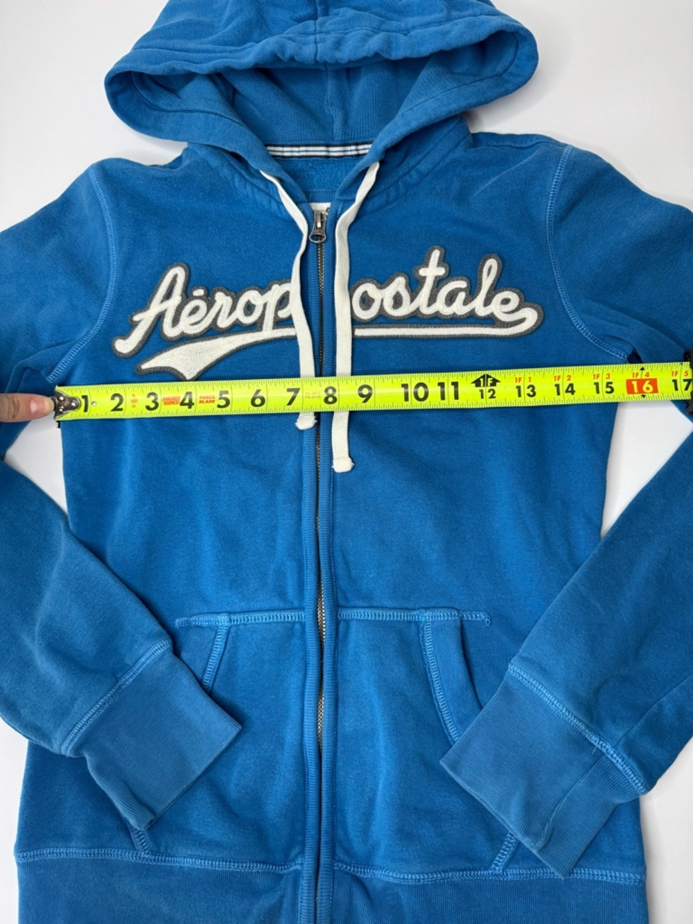 Aeropostale Y2K Blue Full Zip Embroidered Graphic Hoodie 2010 Size Women’s S - Picture 6 of 8
